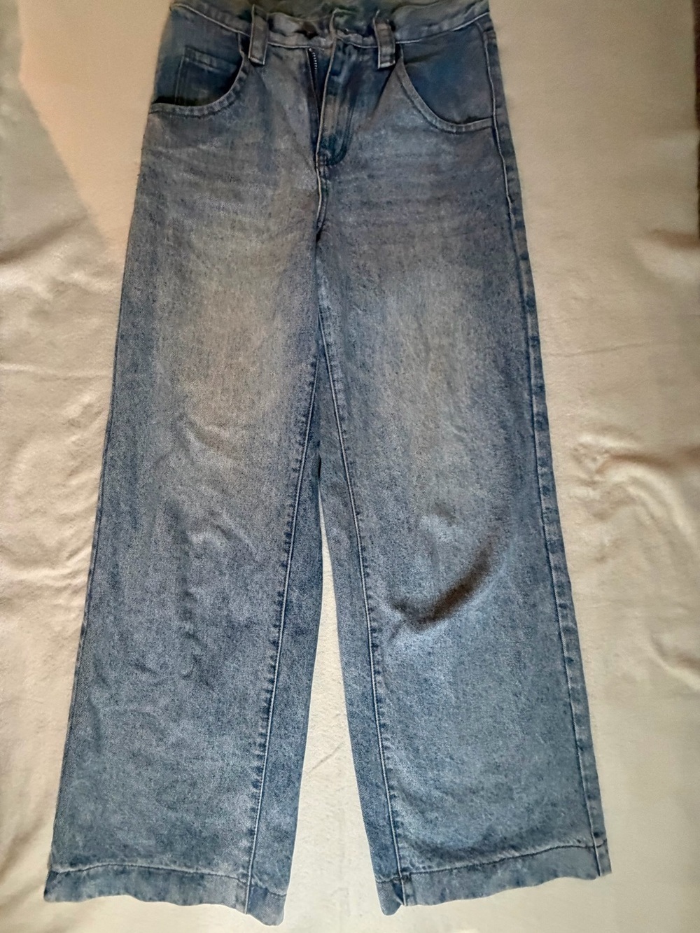Light Wash High Rise Wide Leg Jeans Baggy 90s Y2K Style 30” Waist